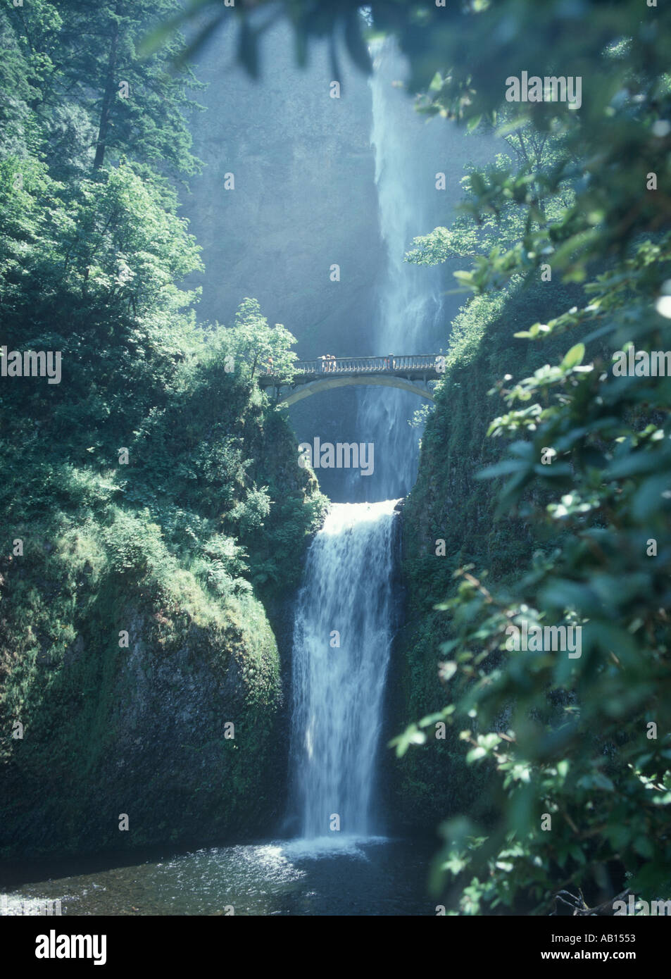 Multnomah Falls on the Columbia River Gorge near Portland Oregon USA Stock Photo
