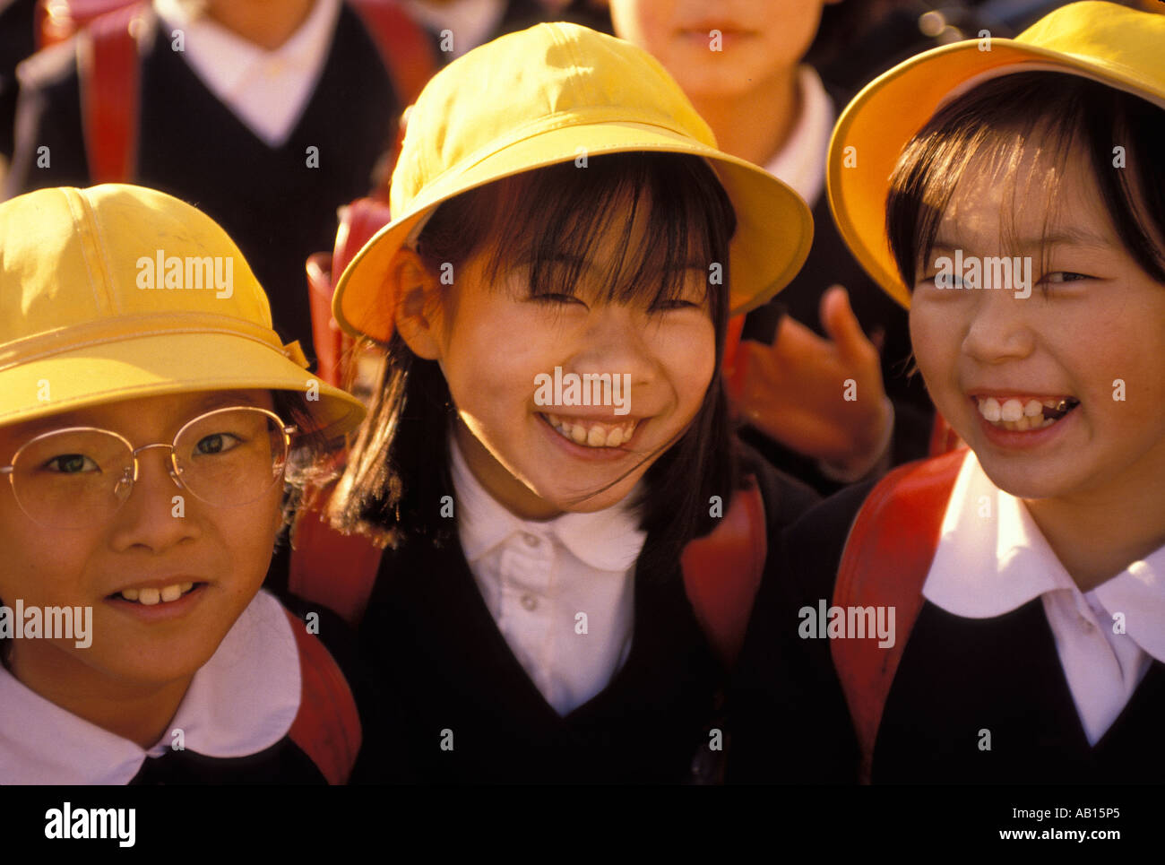 Shool children in Himeji Japan Stock Photo