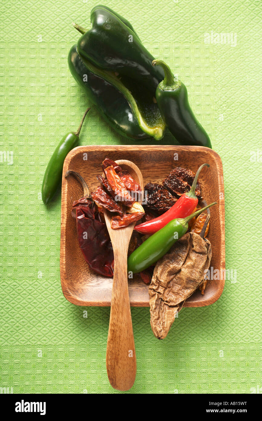 Various dried and fresh chili peppers FoodCollection Stock Photo - Alamy