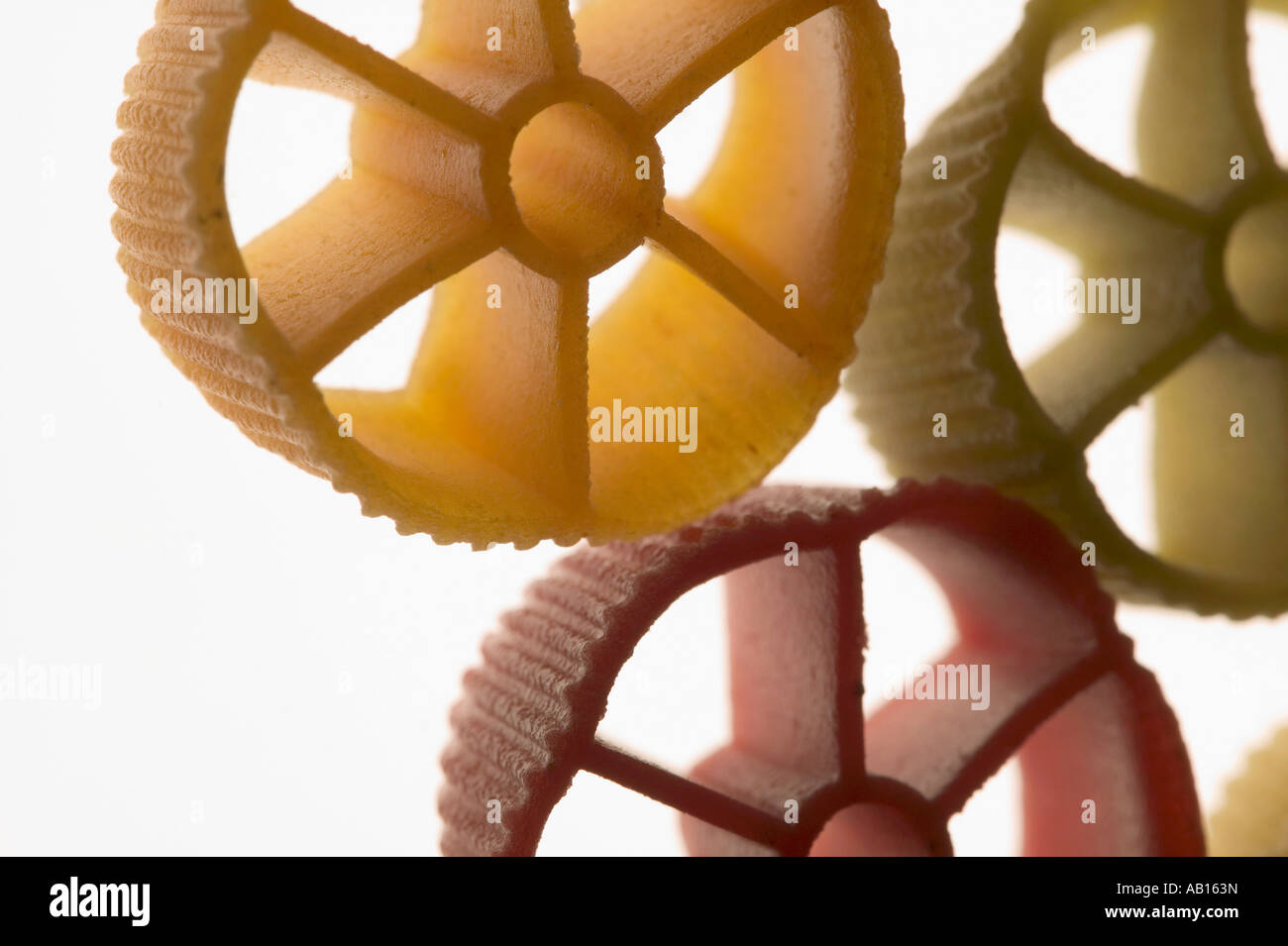 Coloured pasta wheels detail FoodCollection Stock Photo Alamy