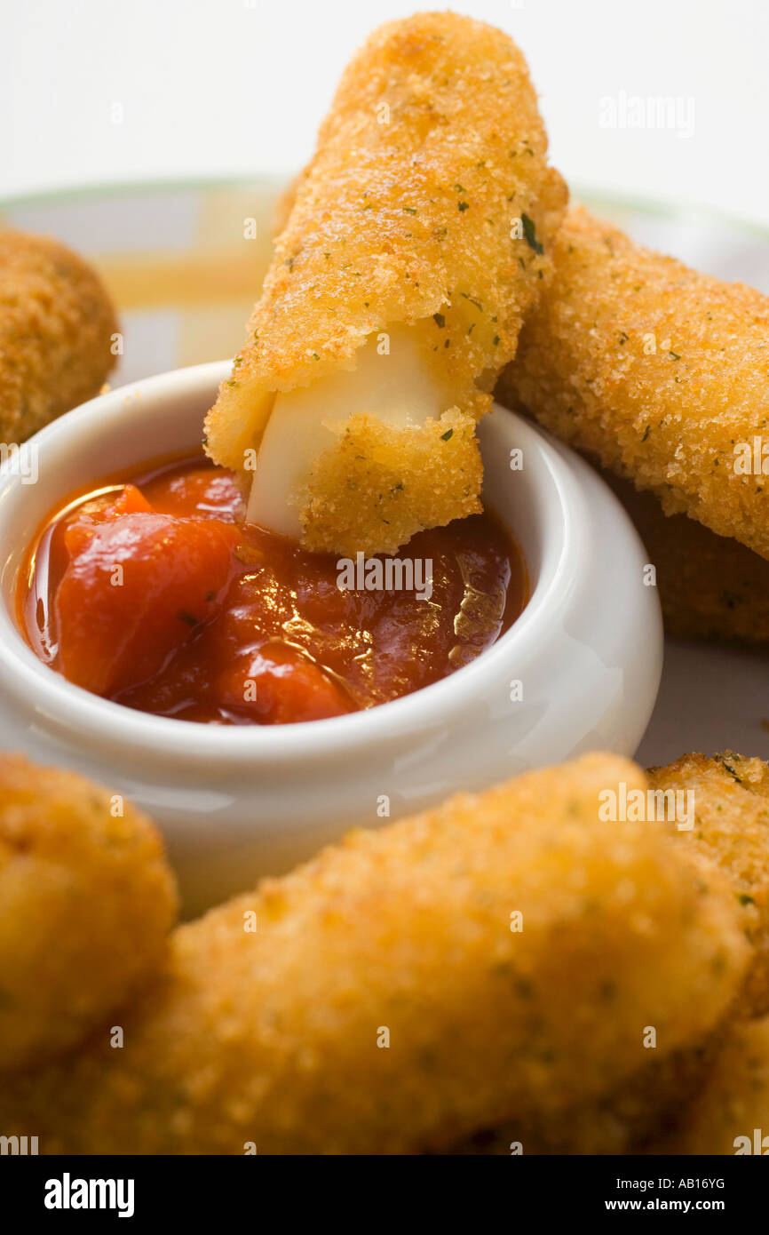 Mozzarella sticks with marinara sauce FoodCollection Stock Photo Alamy