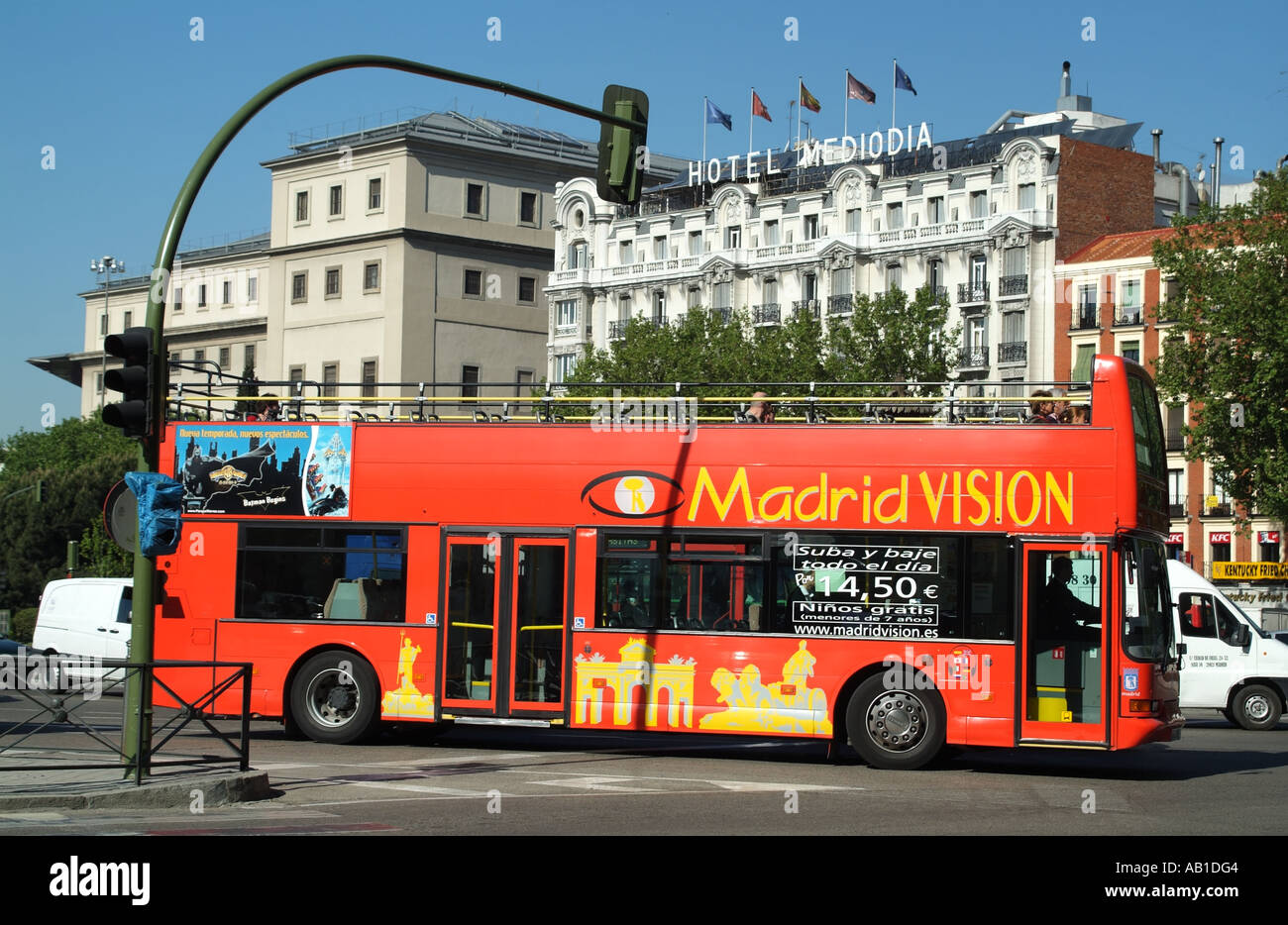 Madrid vision tourbus a hop on hop off ride around the city. Madrid Spain Europe EU Stock Photo