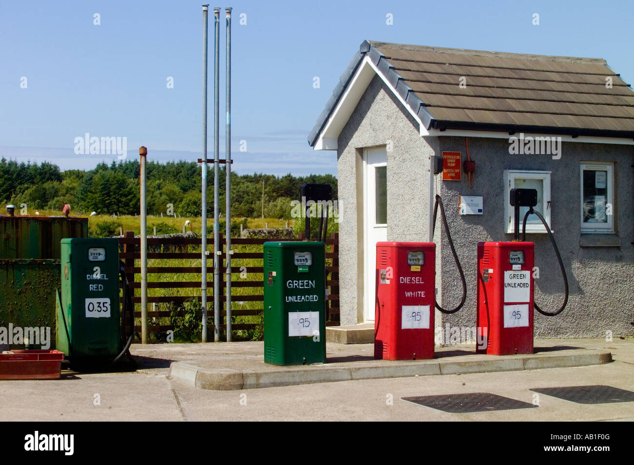 gas station in Scotland Stock Photo Alamy