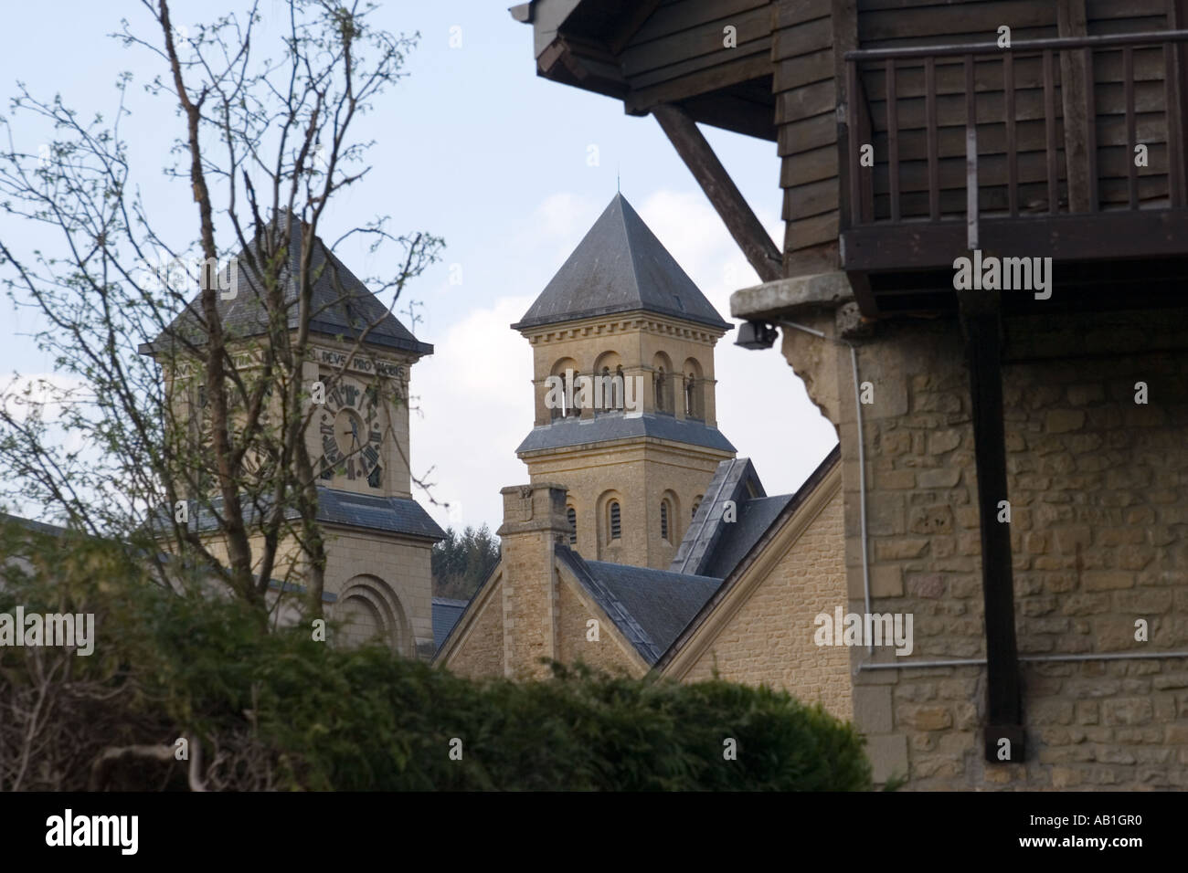 Detail of the Abbaye d’Orval monastery at Orval in the Province of Luxembourg Belgium Stock Photo