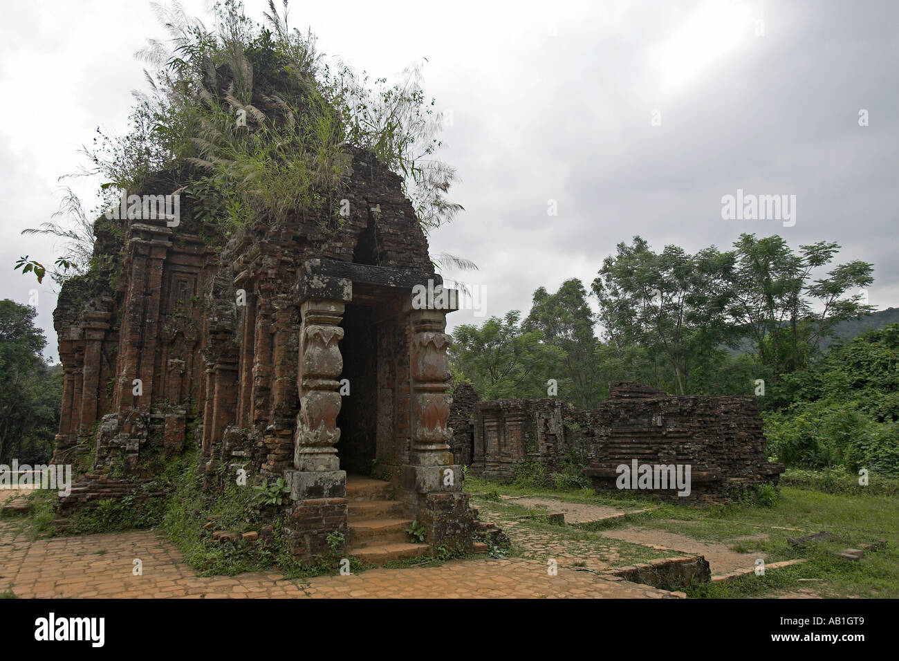 Cham temple archaeological site My Son near Hoi An Vietnam Stock Photo