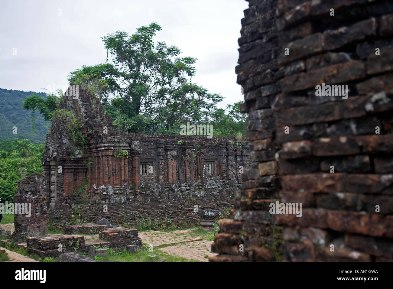 Cham temple archaeological site My Son near Hoi An Vietnam Stock Photo
