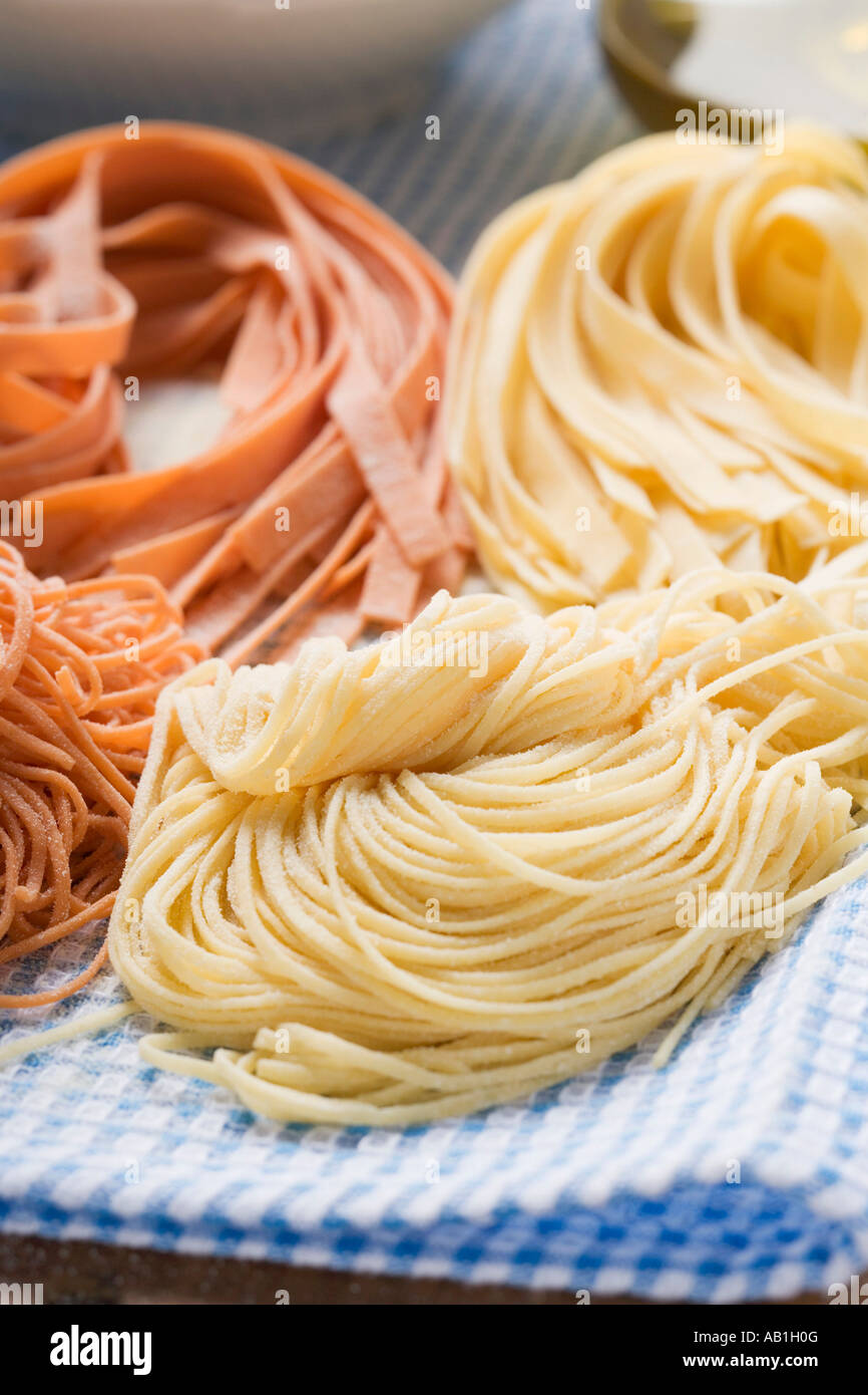 Various types of home made pasta FoodCollection Stock Photo