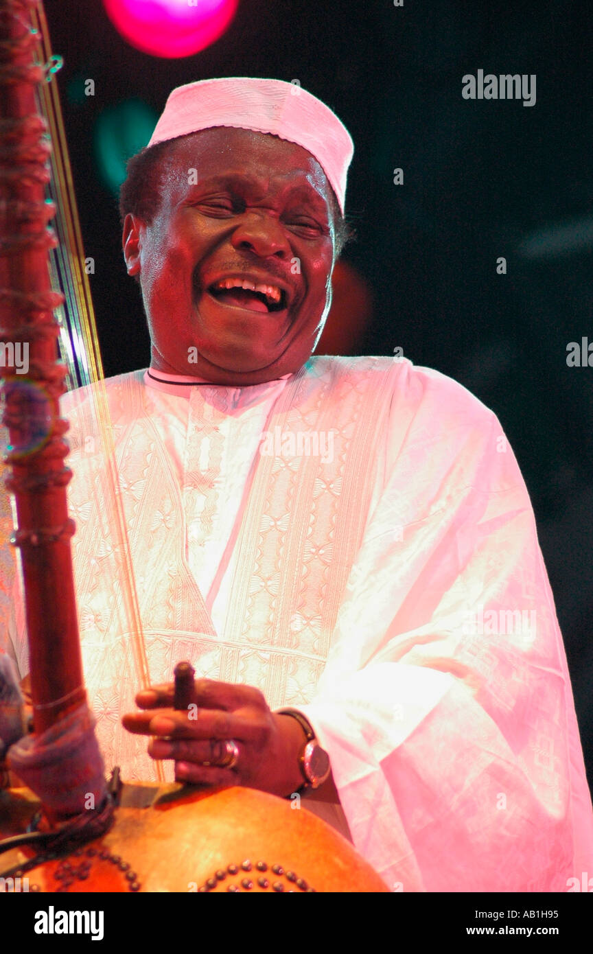 African music legend Mory Kante on stage at the Wychwood Music Festival Cheltenham June 2005 Stock Photo