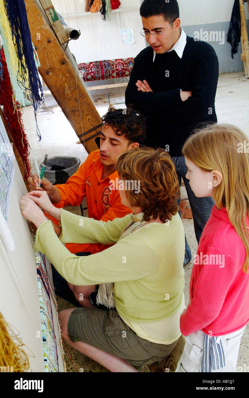 Carpet Weaving For Tourists in Cairo,Egypt Stock Photo Alamy