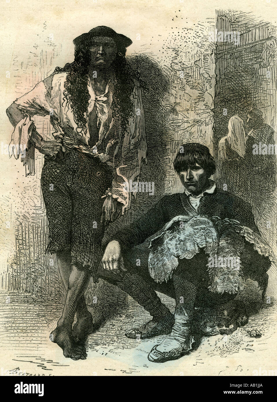 Slovenia Gypsy and Farmer 19th century Stock Photo