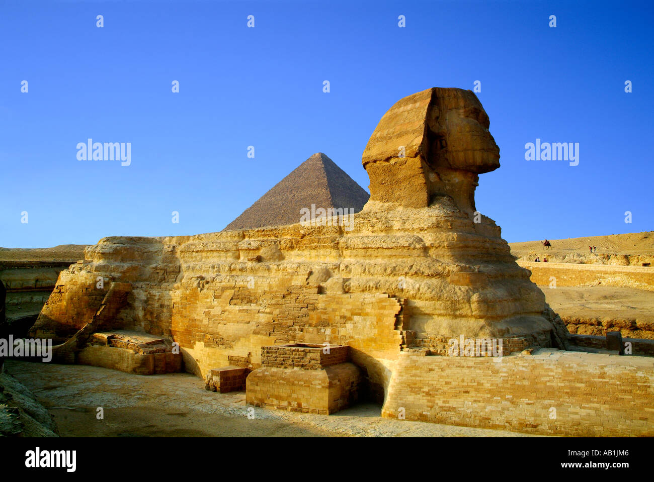 Sphinx,Great Pyramid of Khufu,Giza,al-Ahram,Cairo Stock Photo