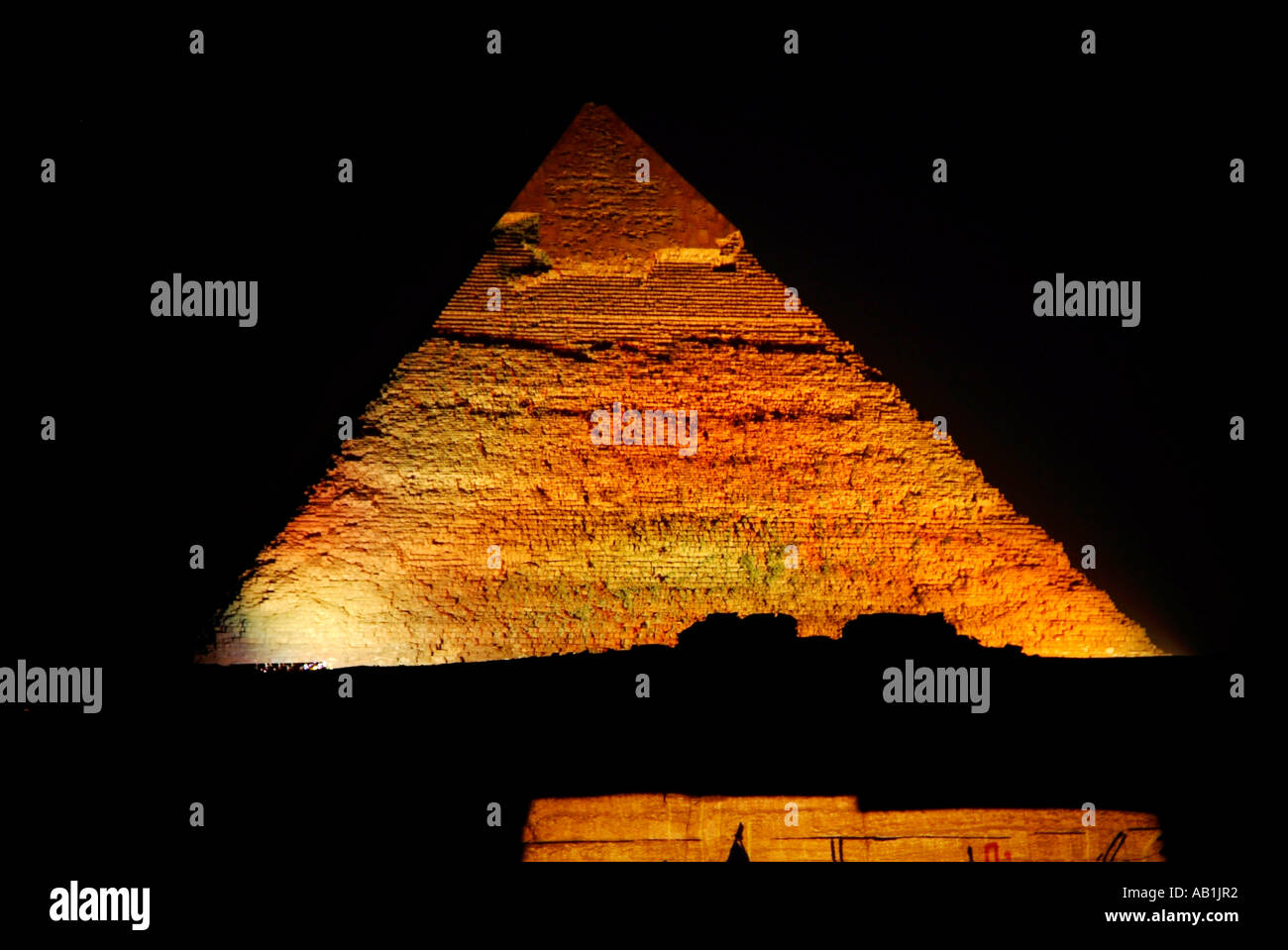 Pyramid,light show,Cairo,Egypt, Stock Photo