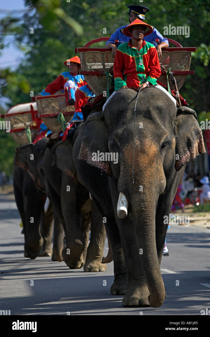 Ceremonial elephant procession Hue central Vietnam Stock Photo Alamy