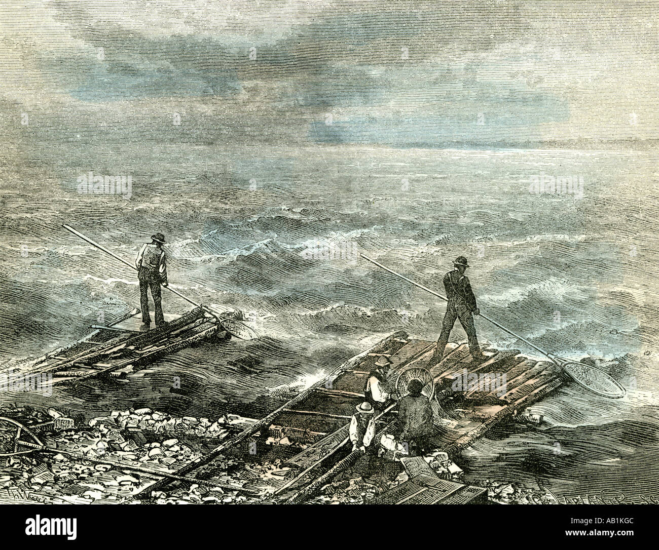Fishing 1873 Canada Stock Photo