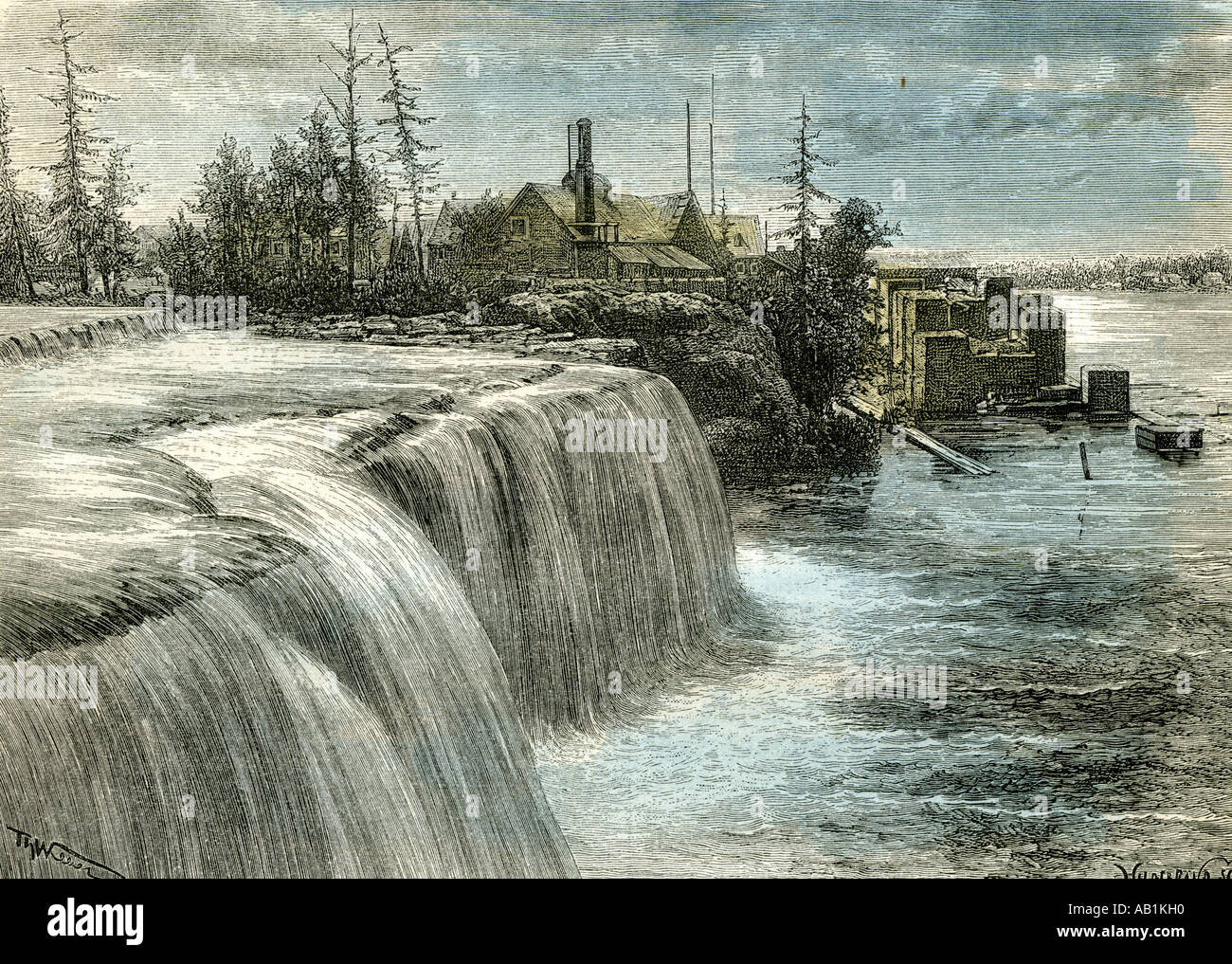 Ottawa Falls 1873 Canada Stock Photo