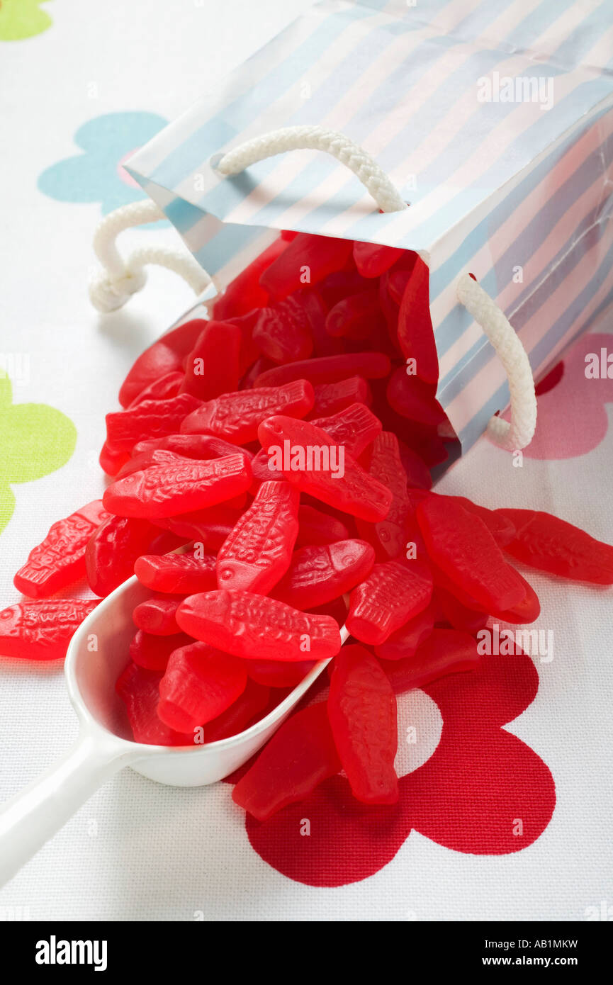 Swedish Fish fish shaped fruit gums USA FoodCollection Stock Photo