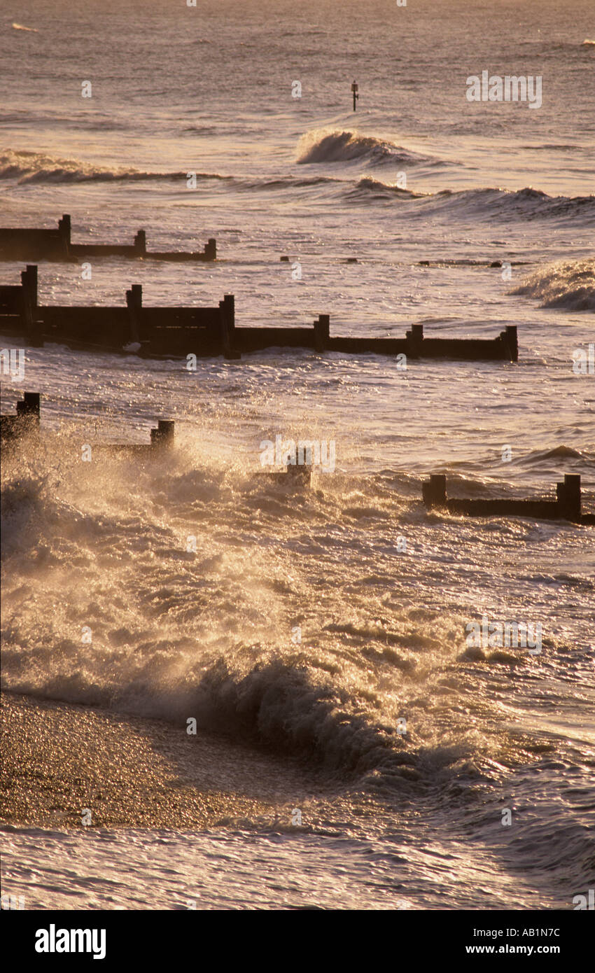 Dramatic waves breaking in evening hi-res stock photography and images ...