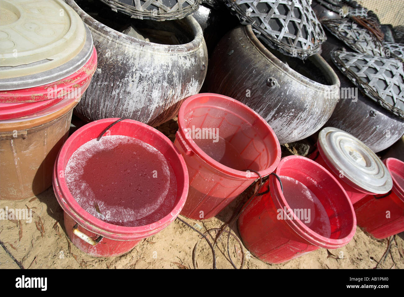 Nuoc Mam fish sauce used widely in Vietnamese cooking is prepared in