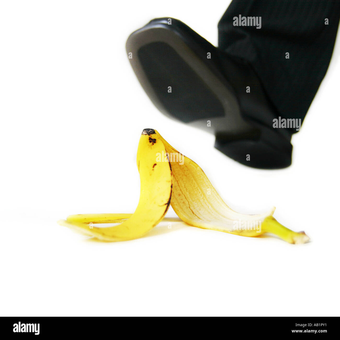 slipping on a banana skin Stock Photo Alamy