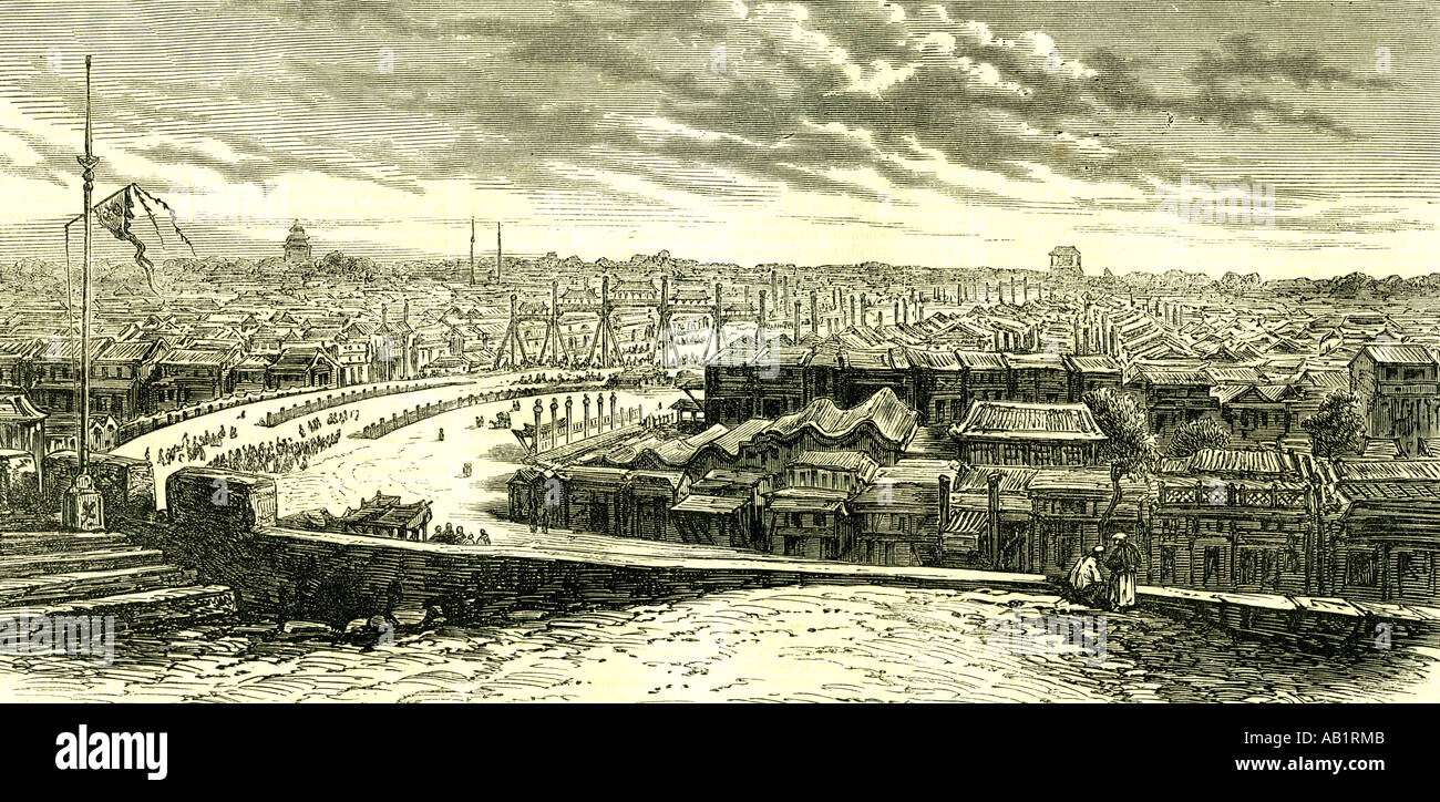 Beijing Peking The Great Street 1866 Chinese Imperial City Stock Photo