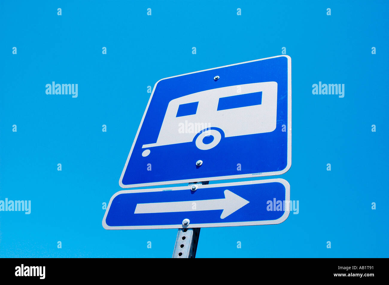 Trampolinme Sign Rv RV Trailer camping and Recreational site sign in roadway in America ...