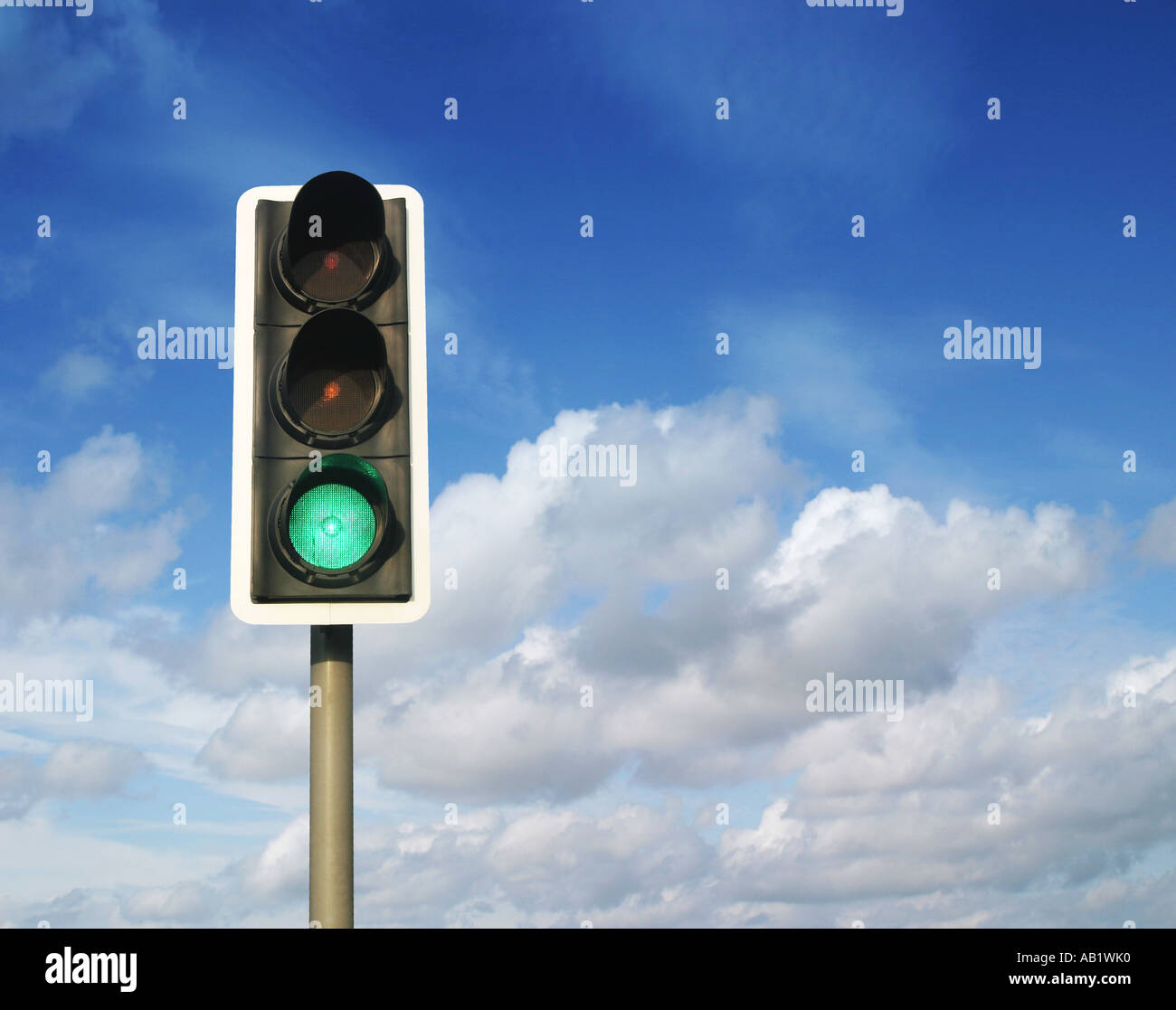 green traffic lights Stock Photo