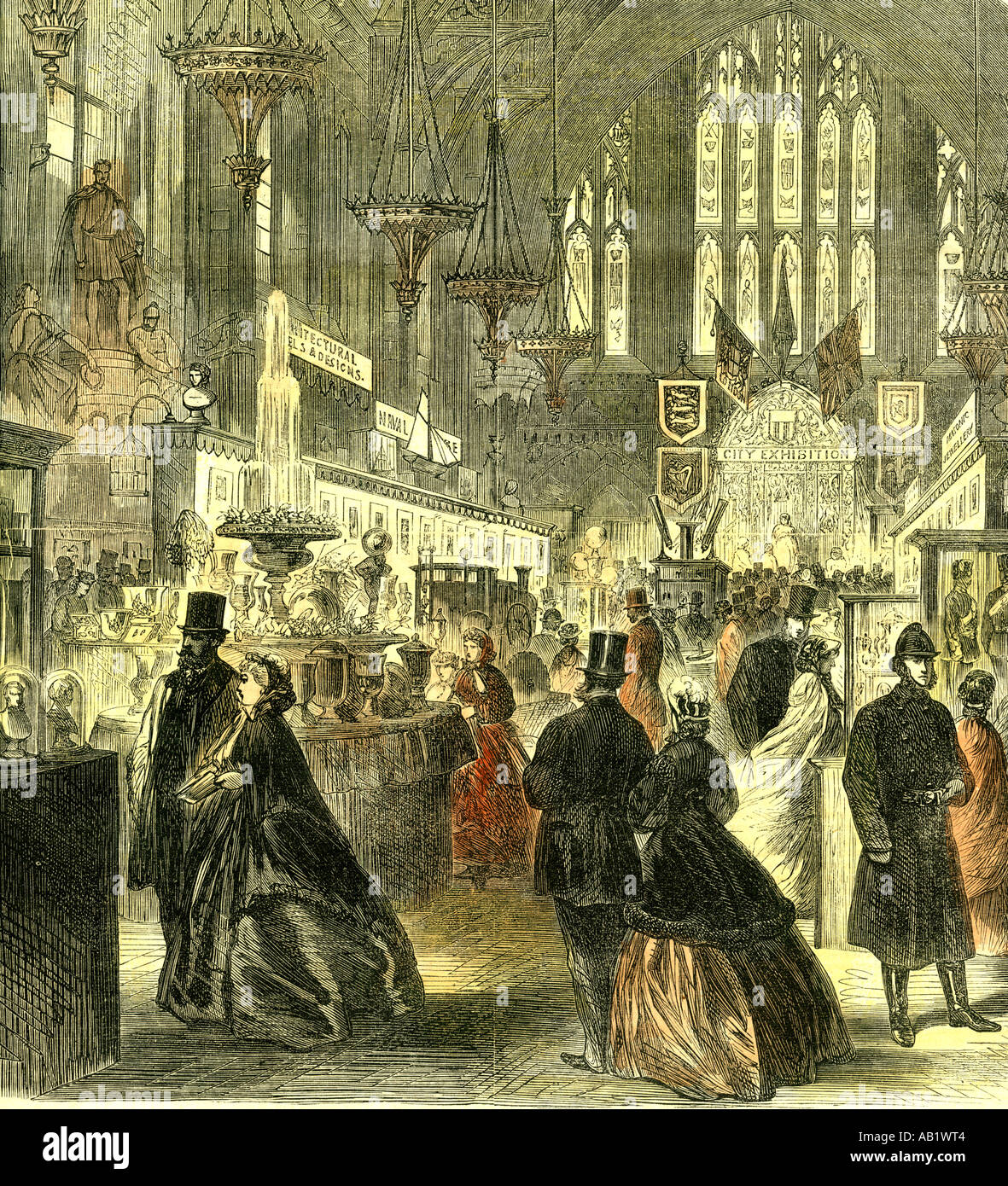 Guildhall London U K 1866 the Industrial Exhibition Stock Photo
