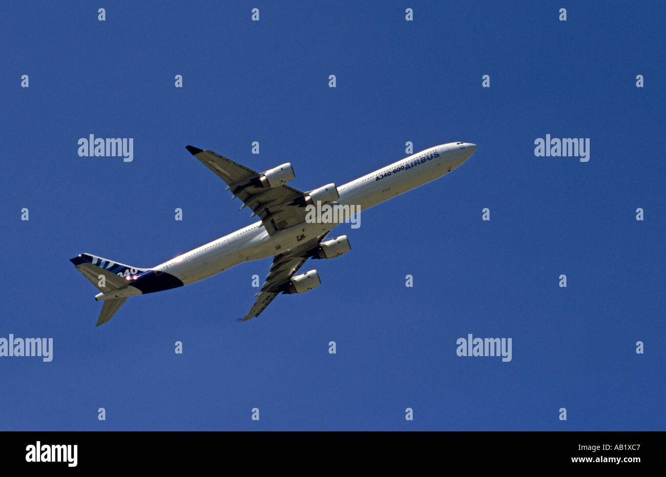 Europe Paris France Le Bourget Airbus A340 600 taking off Stock Photo