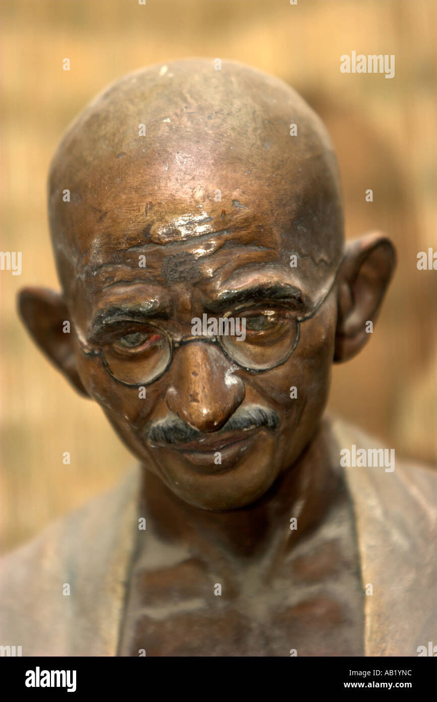 Mohandas Mahatma Gandhi statue Mani Bhavan Museum Bombay India Stock Photo