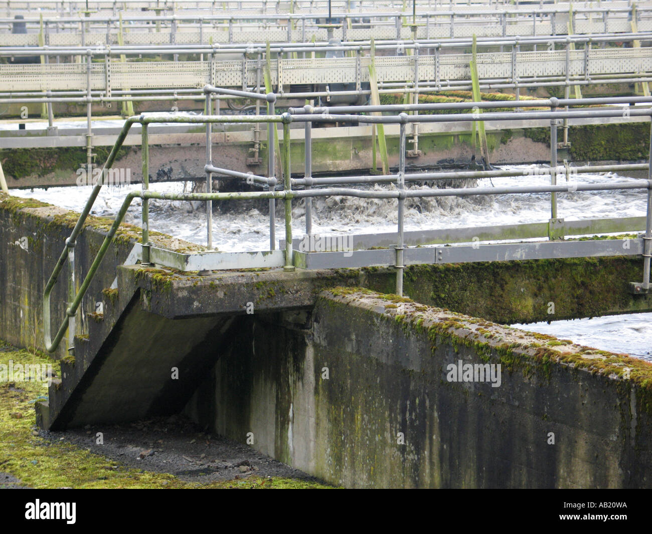 East Calder Waste Water Treatment Works, West Lothian, Scotland, UK. Stock Photo