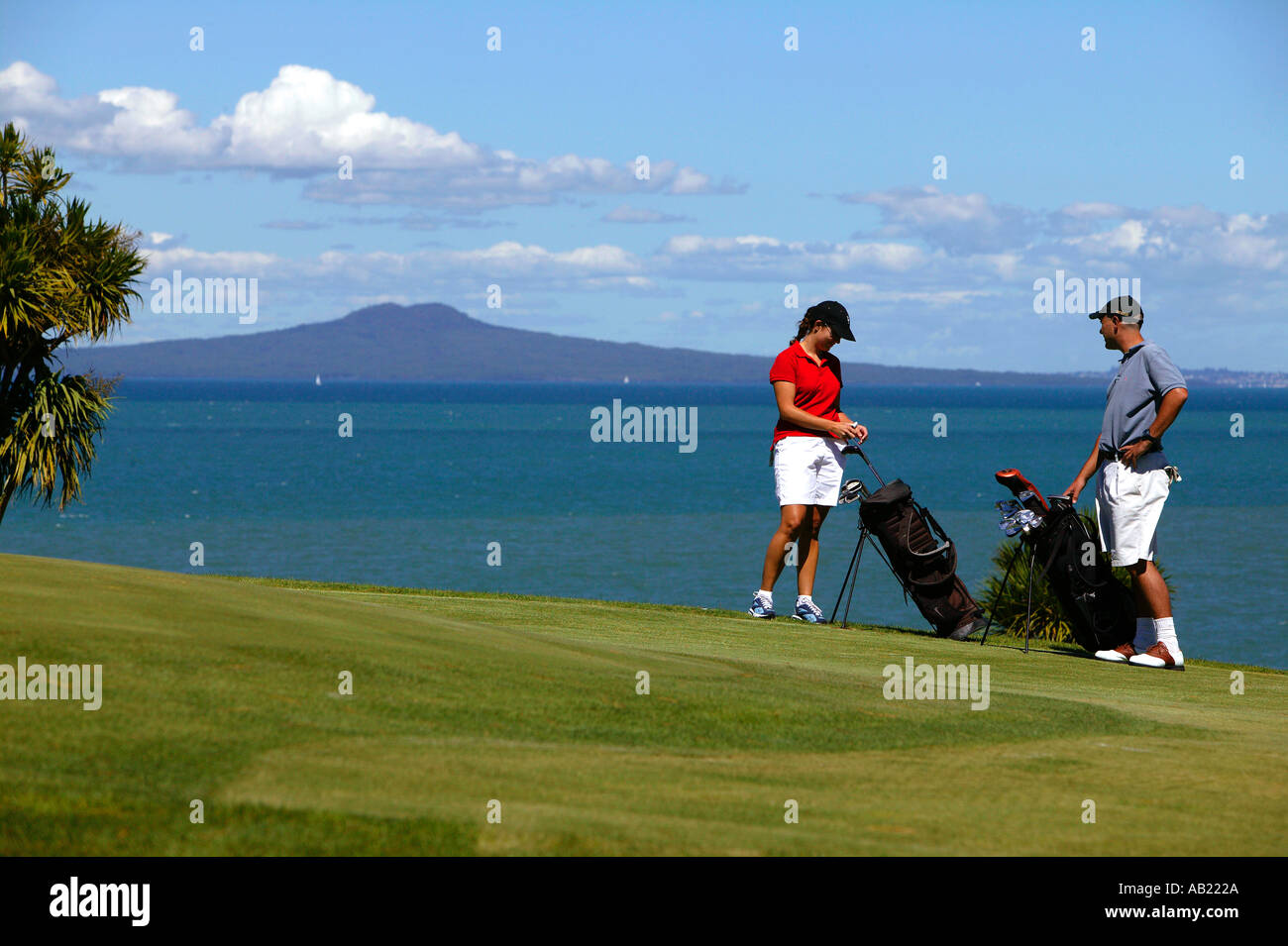 Golf at Gulf harbour Whangaparaoa New Zealand Katie Donald mr 336 Andrew Martin mr 344 Stock Photo