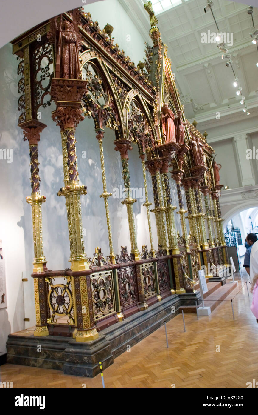 the Hereford Screen visible at the V&A Museum South Kensington London GB Stock Photo