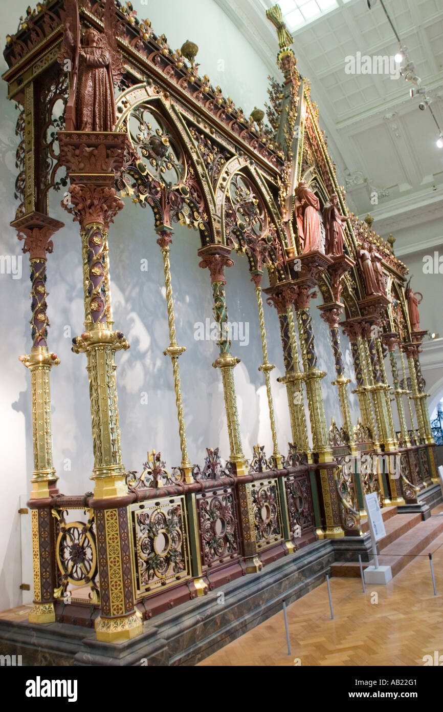 the Hereford Screen visible at the V&A Museum South Kensington London GB Stock Photo