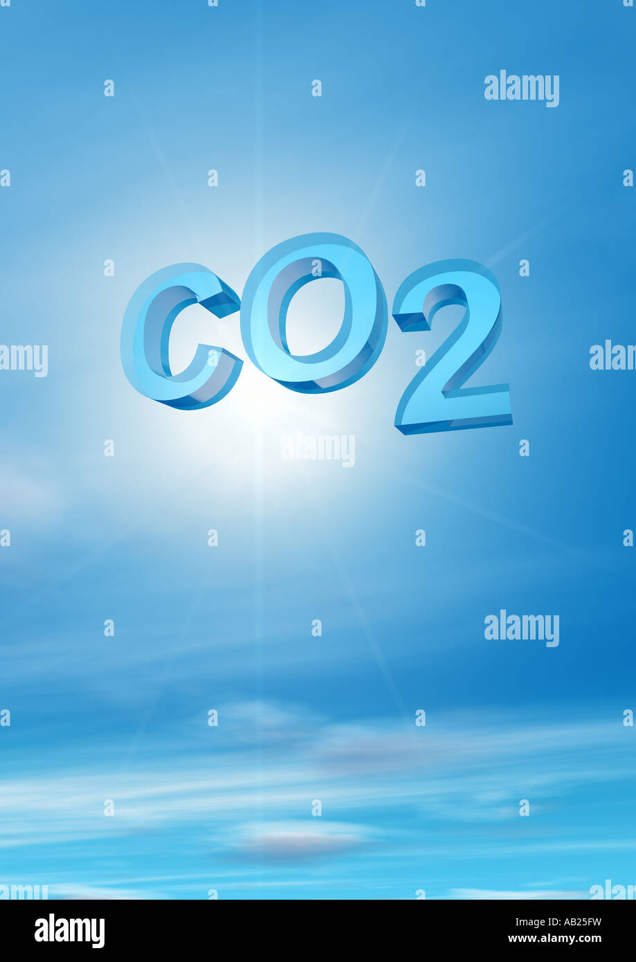 carbon dioxide CO2 Kohlendioxid Stock Photo