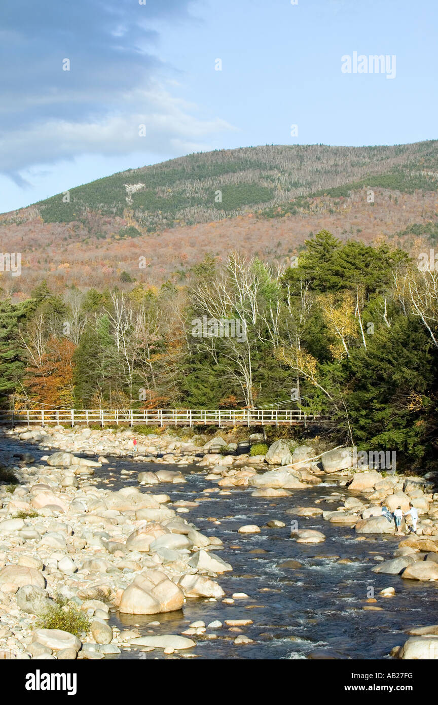 Autumn stream in Crawford Notch State Park in White Mountains of New