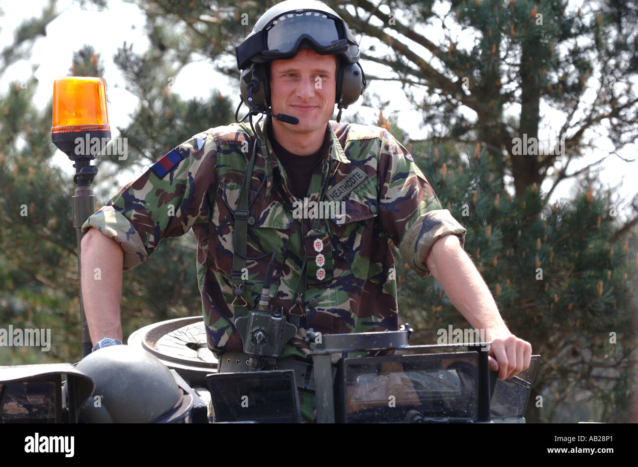 Tank driver at "The Armour Centre" at Bovington in Dorset Britain UK