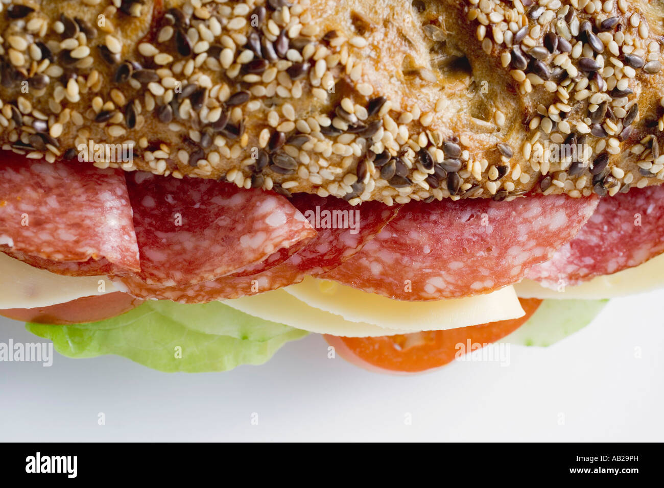Salami and cheese sandwich FoodCollection Stock Photo Alamy