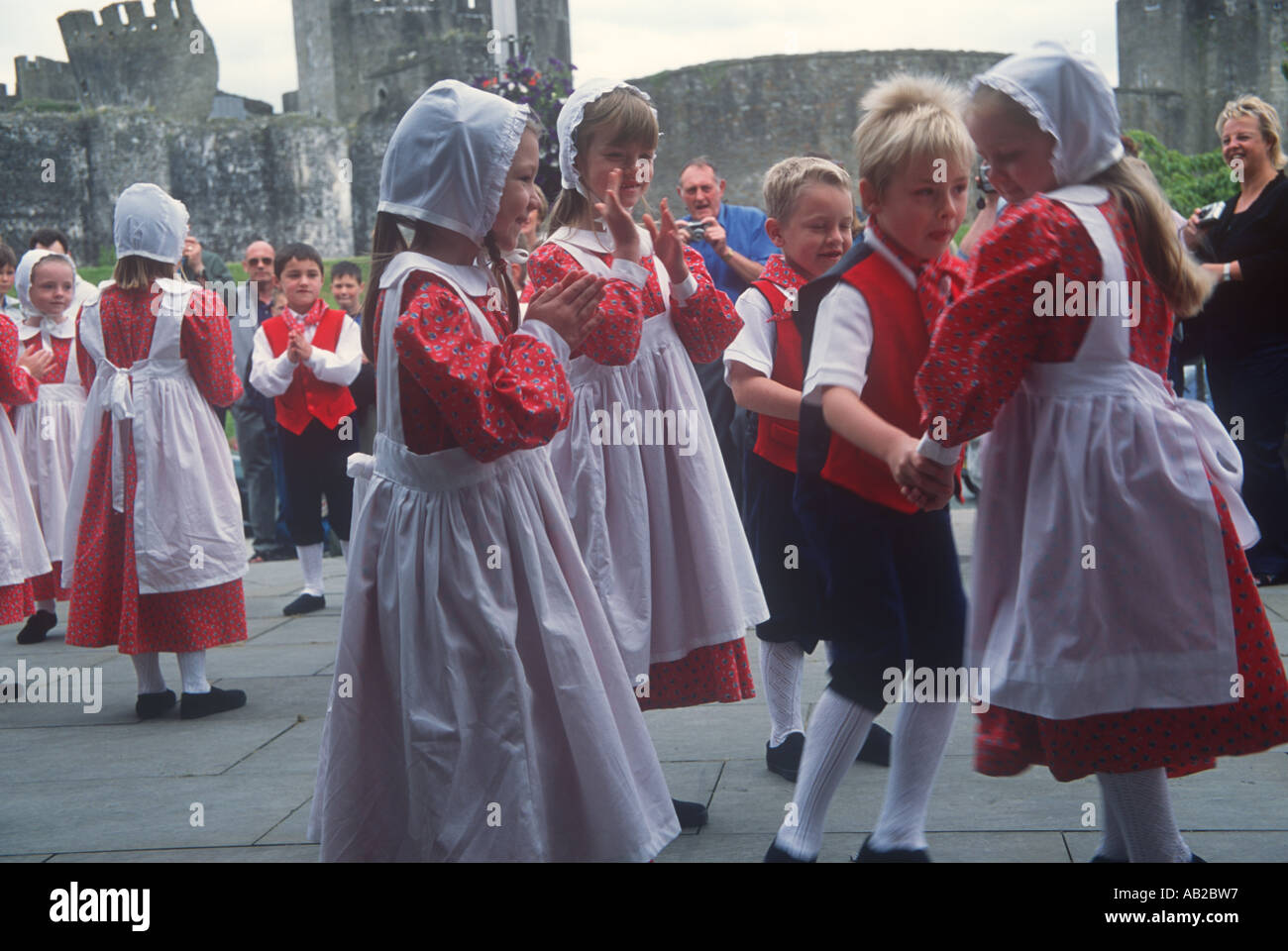 School Children in Welsh National Costume Dance Festival Caerphilly Stock Photo 7288534 Alamy