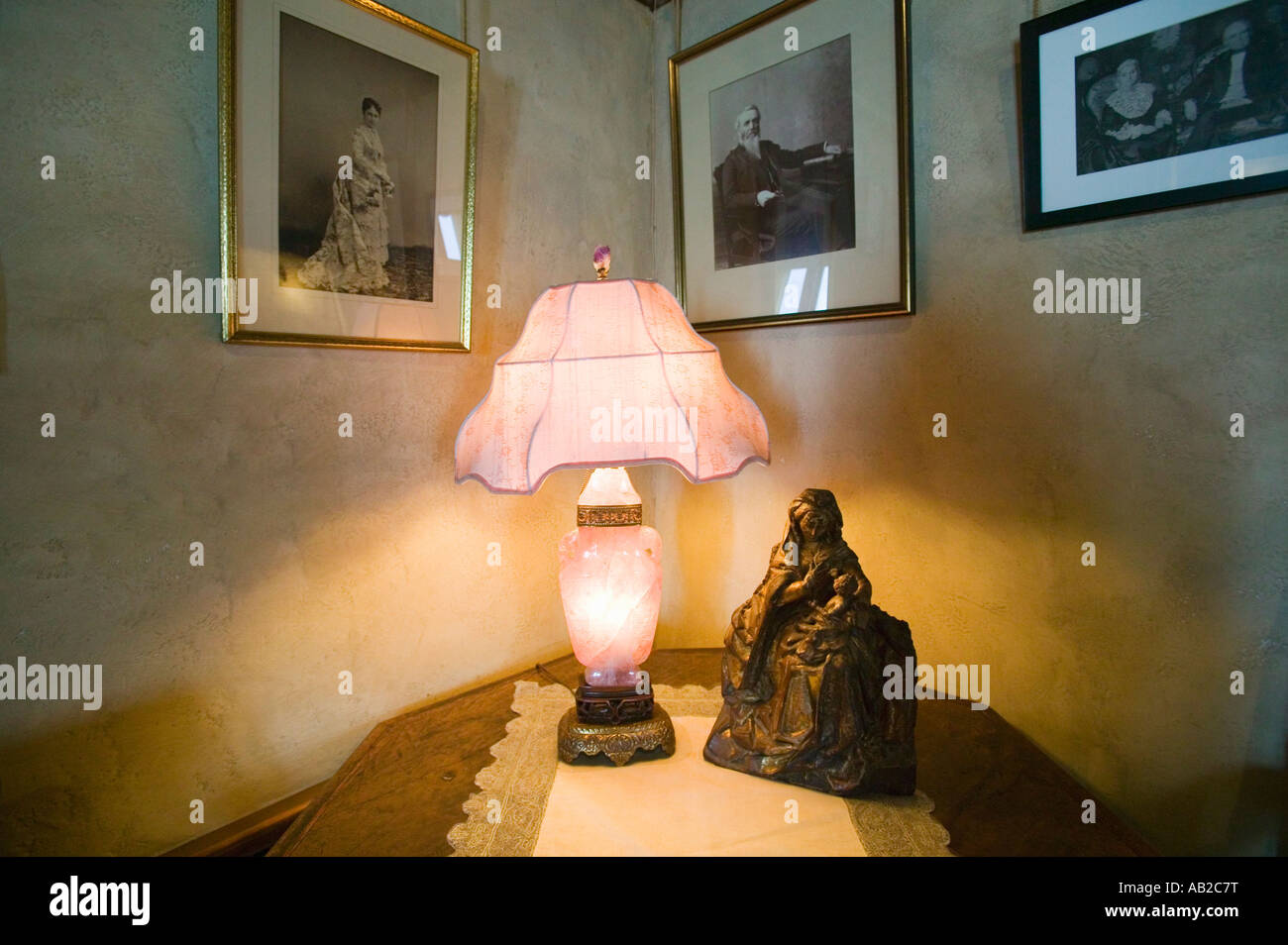 Antique light in interior of guest bedroom at Hearst Castle America s ...