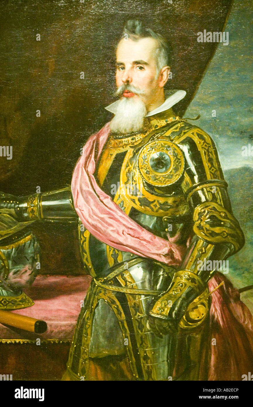 Painting of aristocratic man in the Museum de Prado Prado Museum Madrid Spain Stock Photo
