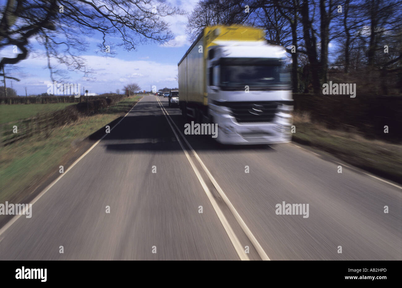 lorry carrying load travelling at speed on the A64 road leeds yorkshire