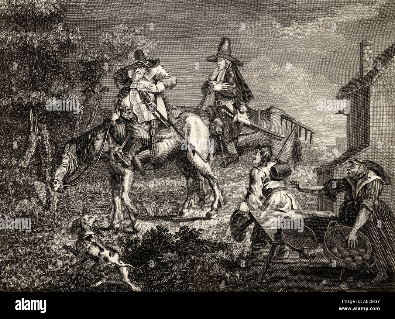 Hudibras. The manner how he sallies forth. Engraved by C Armstrong after Hogarth Stock Photo
