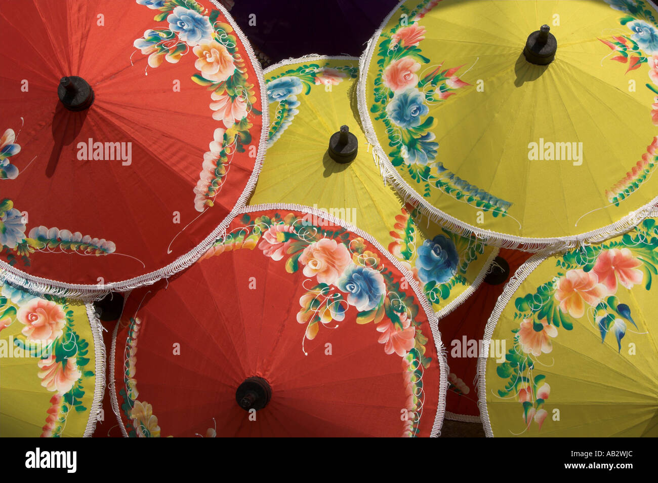 colourful thai umbrellas Stock Photo Alamy