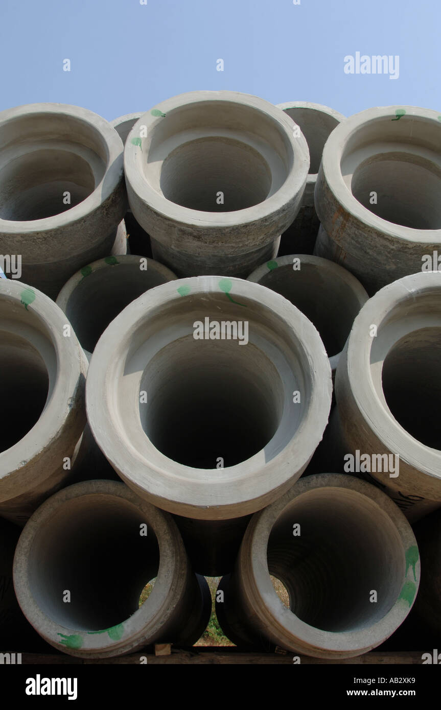 concrete tubes for construction Stock Photo Alamy