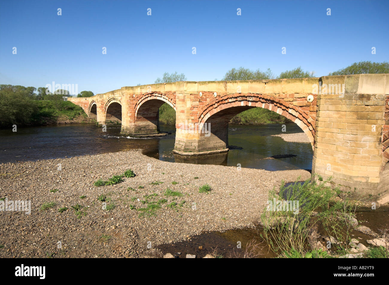 Five Arched Bridge Bangor On Dee North Wales Stock Photo Alamy