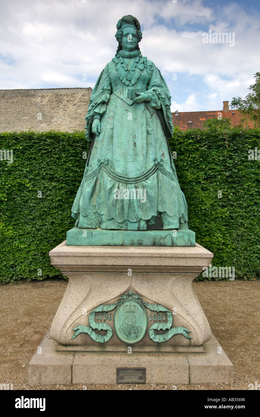 Statue of Caroline Amalie (1796-1881) who became Queen of Denmark in 1839. Stock Photo