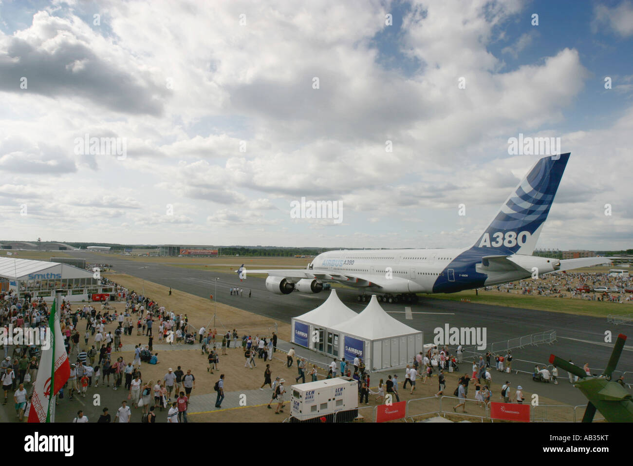 Commercial airliner Airbus A380 at International Airshow 2006 UK Stock Photo