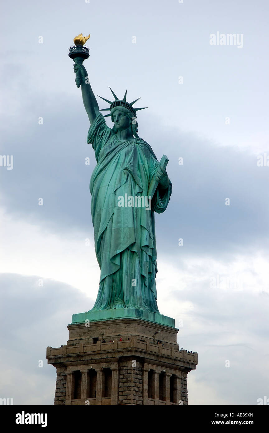 Portrait of the famous Statue of Liberty Stock Photo