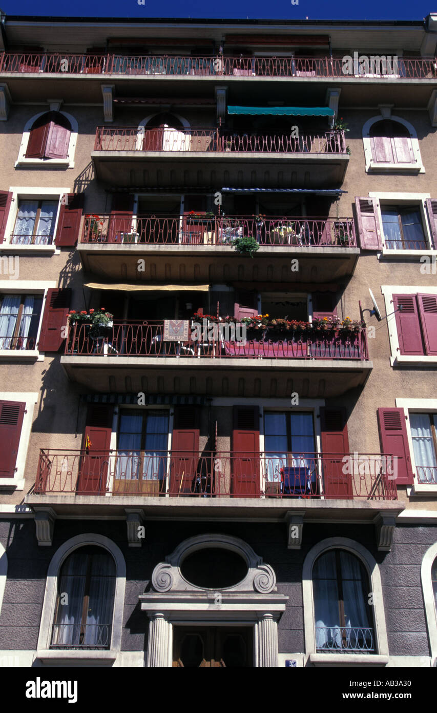 Apartment building, Geneva, Switzerland Stock Photo Alamy
