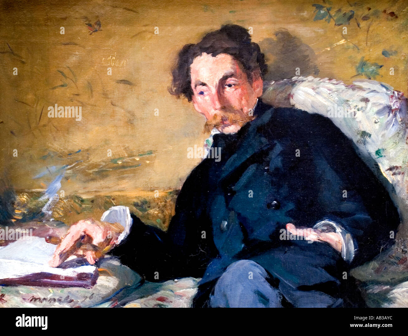 Portrait of Stéphane Mallarmé. 1876 Édouard Manet 1832 – 1883 France French Stock Photo